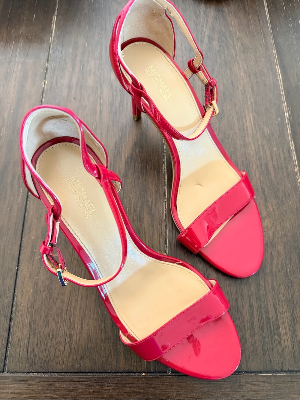 Michael Kors Patent Leather Ankle-Strap Stiletto Sandals